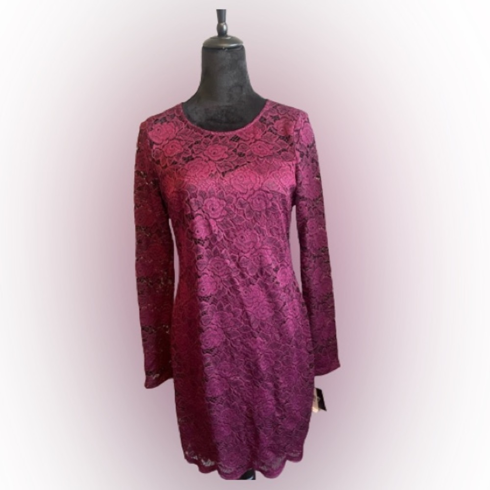 Burgundy lace dress